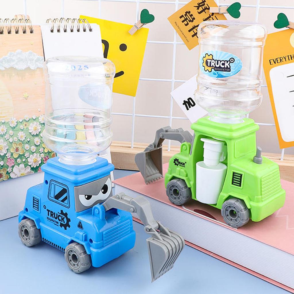 Kids Cartoon Engineering Car Water Dispenser Toy For Boy Girl Play House Toy Excavator Can Be Pressed Out Of The Water Dispenser