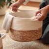 Handgefertigter Aufbewahrungskorb Baumwollseil Pflanzenkorb Großes Fassungsvermögen Handgeflochtener Blumentopfhalter Indoor Pflanzgefäß für Heimdekoration