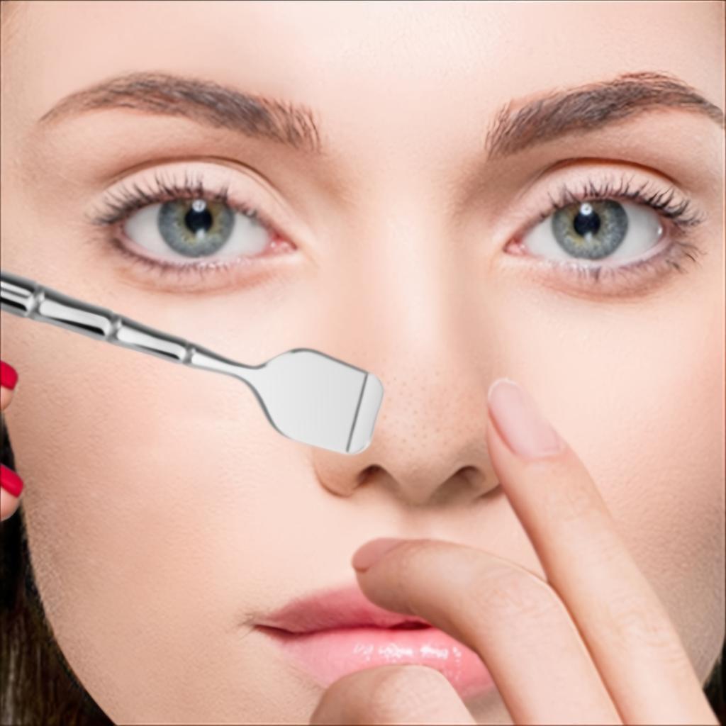Stainless Steel Blackhead Remover Shovel - Liquid Foundation Applicator, Mud Mask Mixer, Professional Facial Cleaning Tool Facial Mask Applicator