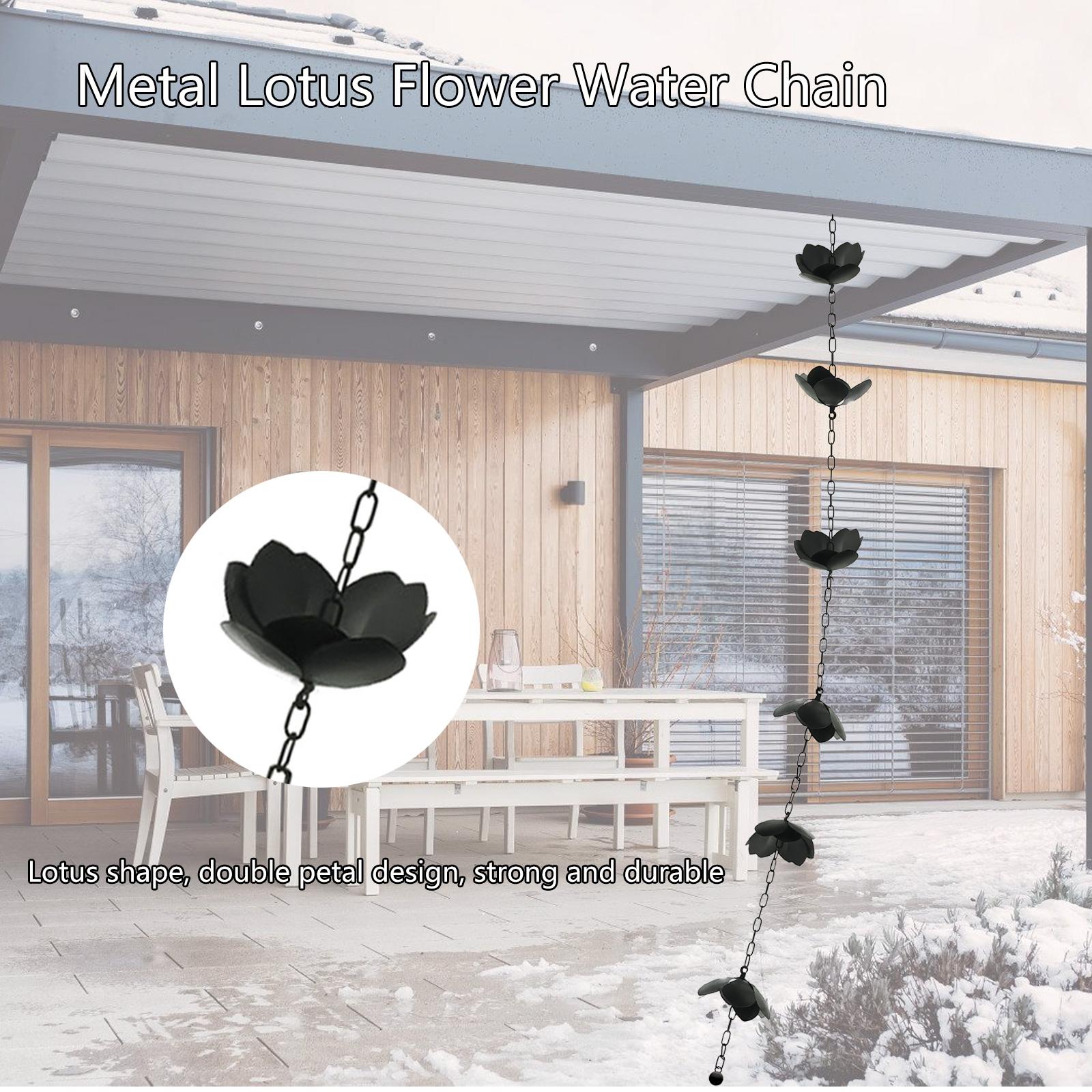 

Дождевая цепочка Цветок Дождевая цепочка Комплект Устойчивая к ржавчине дождевая цепочка Адаптер для желоба Дождевая цепочка для желобов Водосточные трубы Декоры