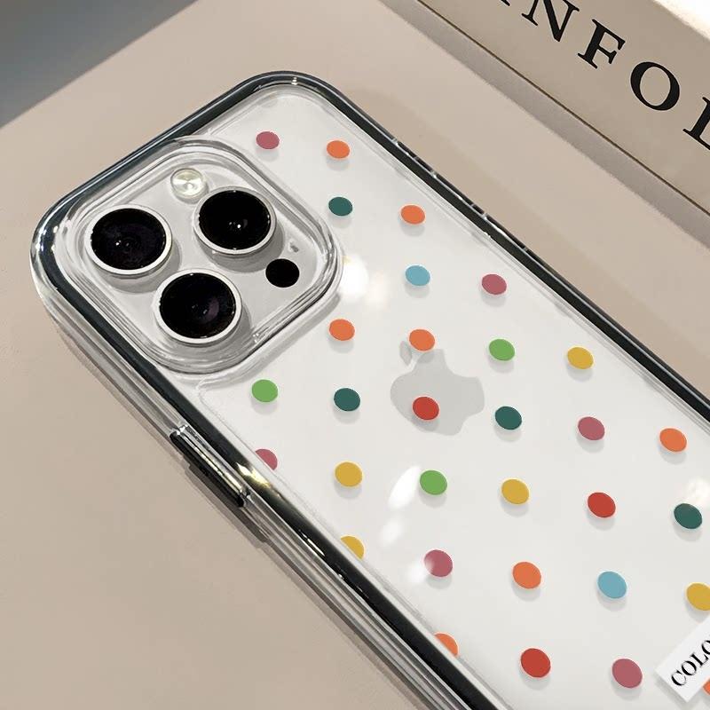 Full Screen Color Dots Soft Silicone Clear Phone Case For iPhone 17 Pro Max Case 15 16 14 13 12 11 Pro 17 Air X XS XR Plus Cover