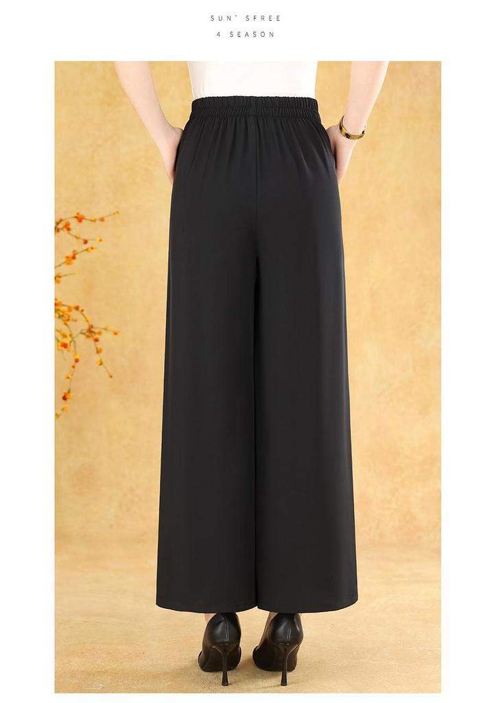 Summer 2026 Wide-Leg High-Waisted Pants for Stylish Middle-Aged & Senior Women