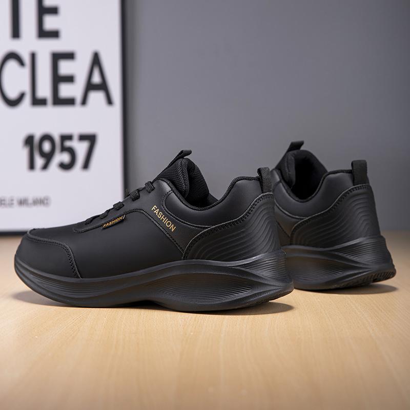 Men's Brown Sneakers Spring Outdoor Running Sports Shoes Men Light Platform Trainers Men Fashion Leather Walking Sneakers Men