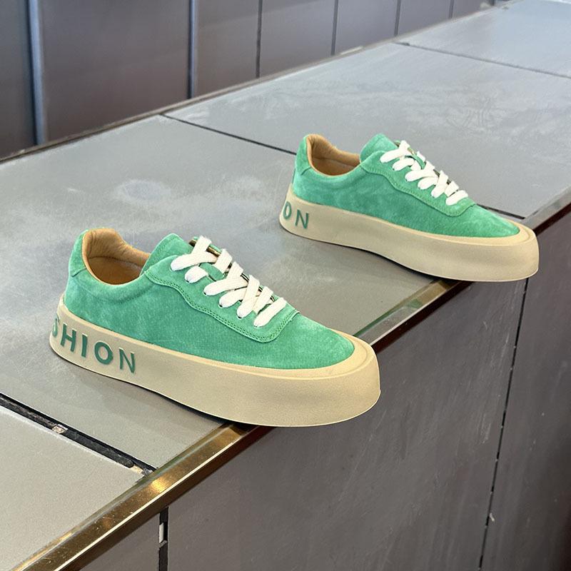 Platform Casual Shoes Autumn New Matte Leather Breathable Board Shoes Trendy Shoes Dnh