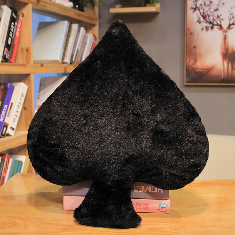 Classic Card Suit Plush Pillow With Soft Short Plush Cover For Home Decor And Lounge Comfort