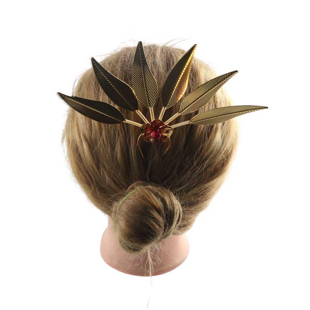 Hair Accessories Flower U Shape Hairpin Metal Hair Sticks Ancient Style Headwear Thai Headdress