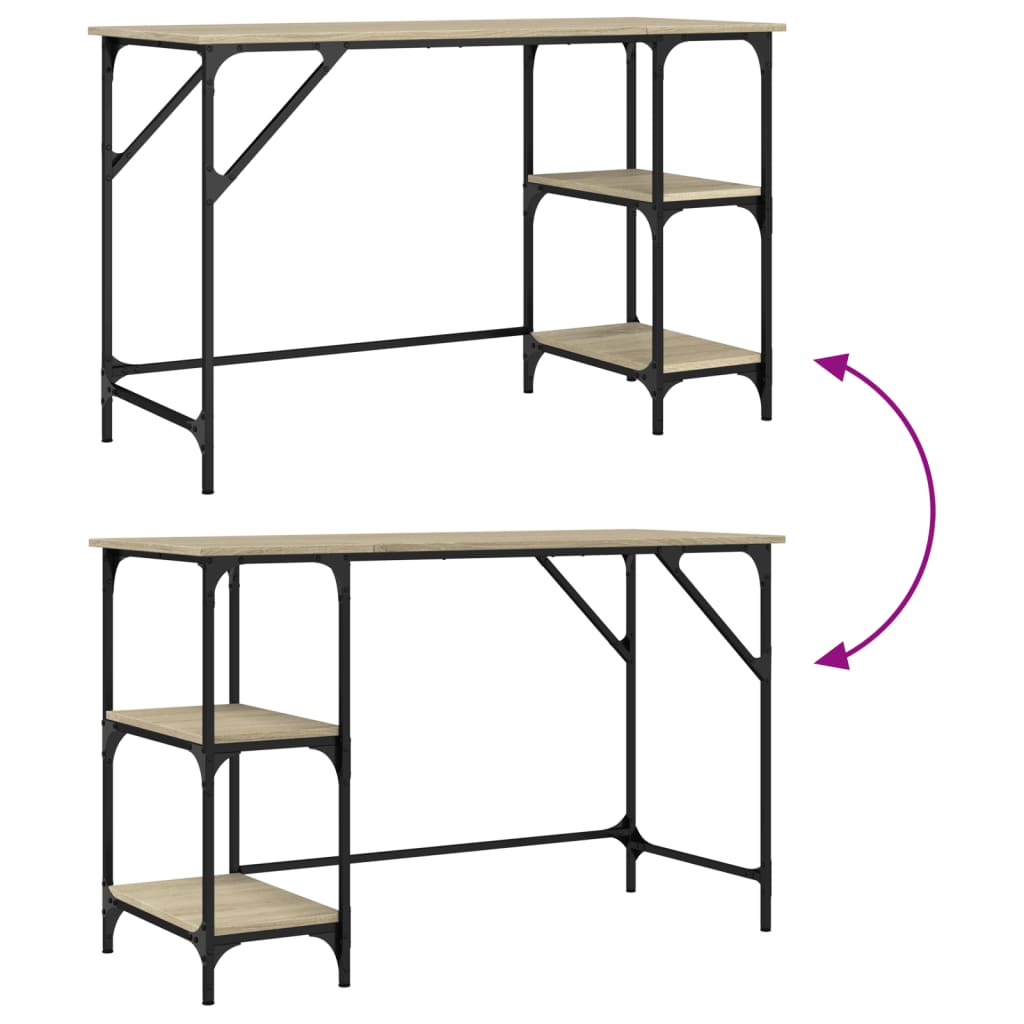 Desk Sonoma Oak 120 x 50 x 75 cm Metal and Particleboard