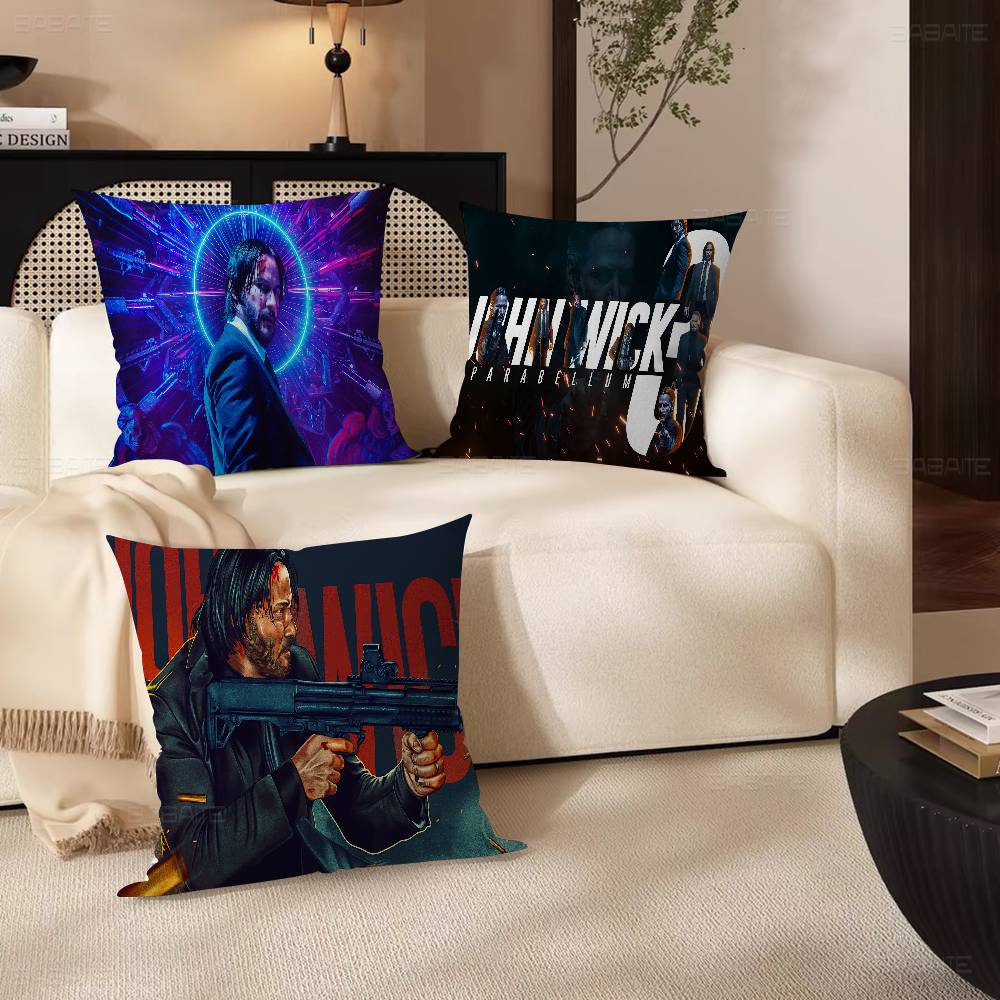 Movie John Wick Cushion Cover Car Throw Pillow Case For Sofa Car Christmas Gift 40X40Cm 45X45Cm