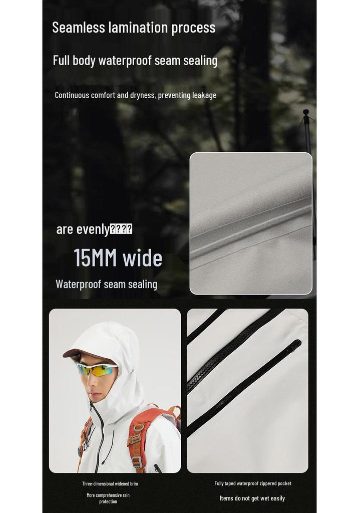 High-Quality Men’s Outdoor Waterproof Windbreaker Jacket - Single-Layer, Soft Shell, Ideal for Mountaineering