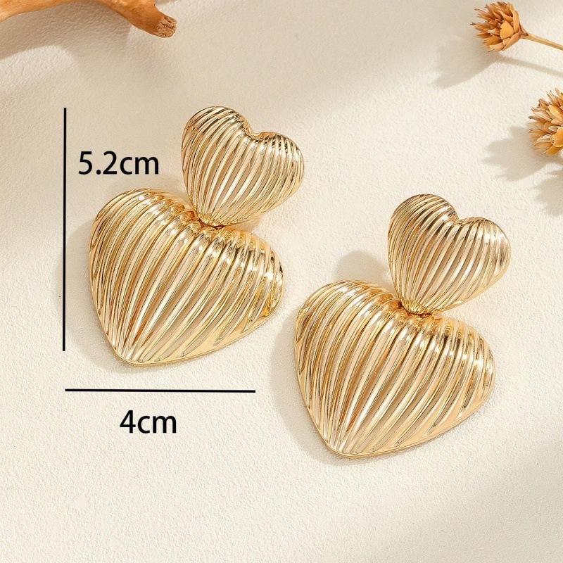 Striped Love Temperament Fashionable High-end Versatile Trendy Earrings