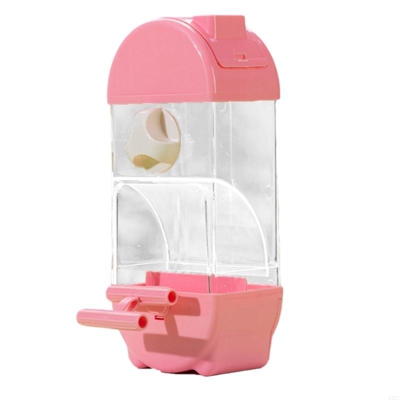 Clear Bird Feeder with Semi Closed Designs Antisplash To Prevent Waste Automatic Parrots Feeder Cage Accessories X3UC