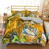 Tiger Duvet Cover Set King/Queen/Full Size Wild Theme Bedding Set Animals Pattern Polyester Comforter Cover with 1/2 Pillowcases