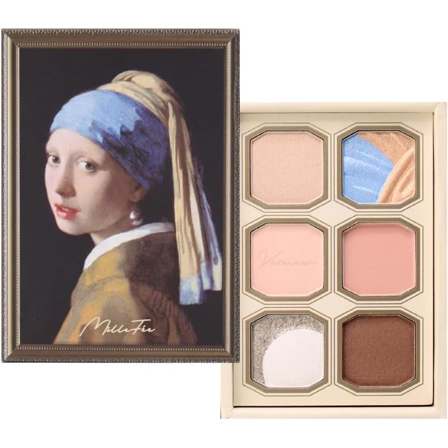 MilleFee Painting Eyeshadow Palette (13 Girl with a Pearl Earring) 6 Colors Eye Make Palette MilleFee
