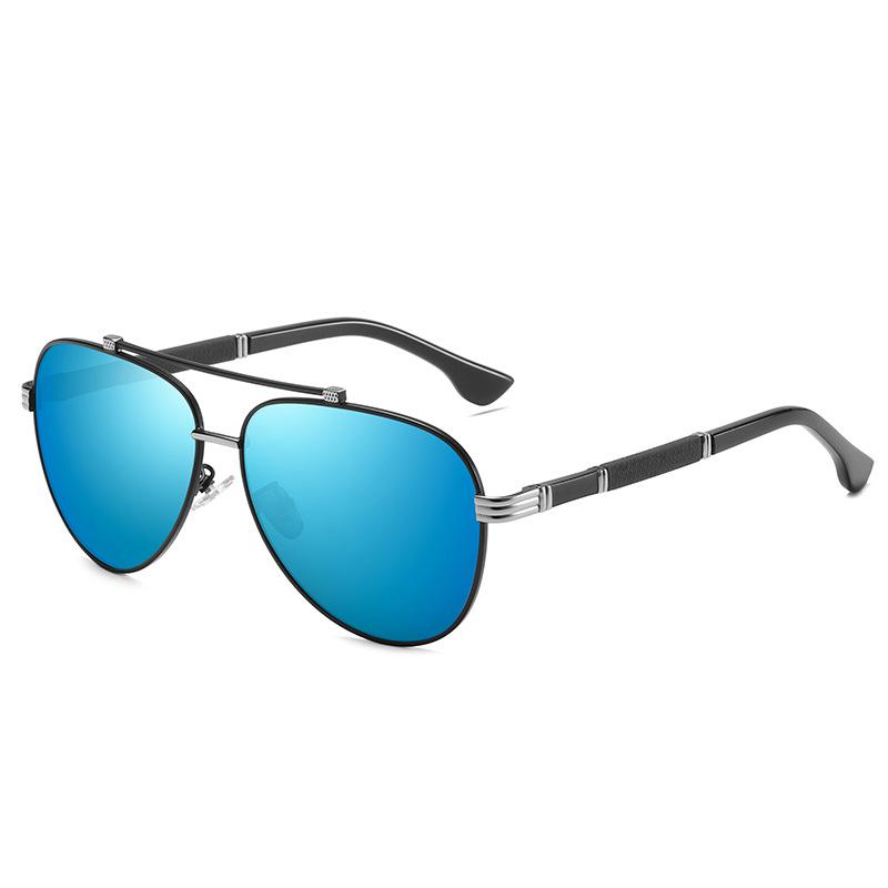 Large Frame Sunglasses Aviator Polarized Sunglasses Men'S Driving Anti-Uv Box-Loaded Leg Glasses