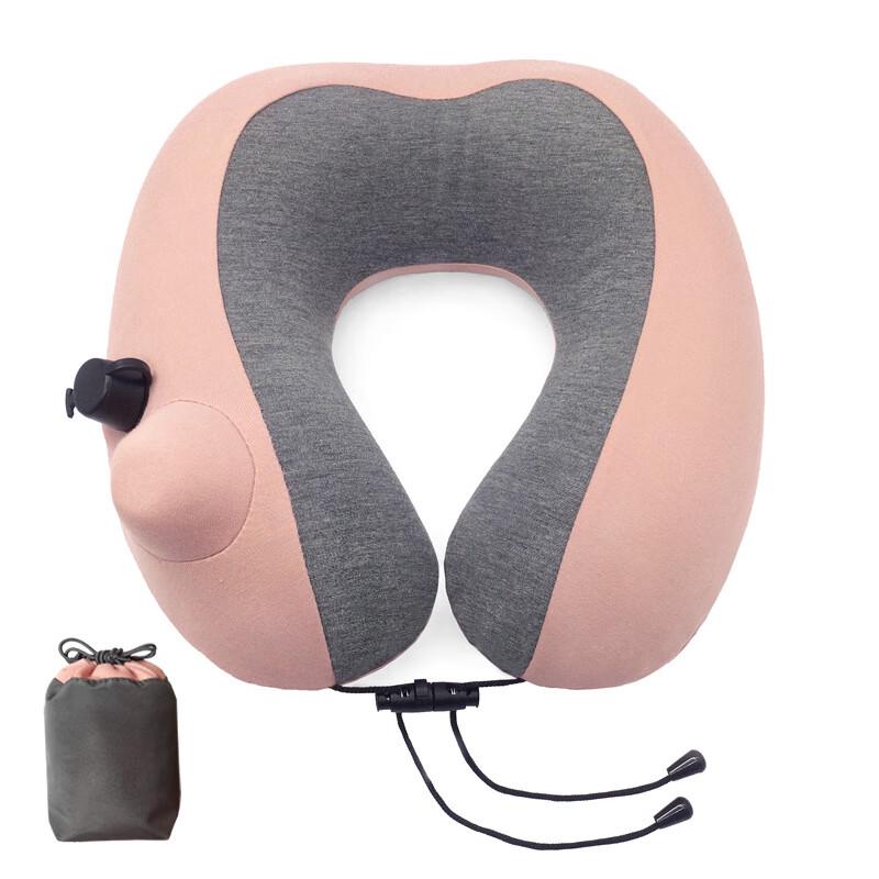 Linpan Portable Press-Inflate U-Shaped Travel Neck Pillow Standard