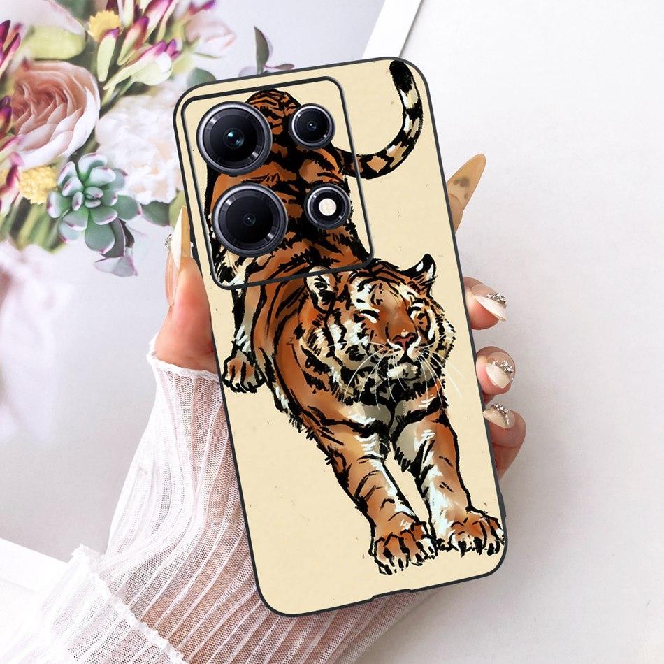 For Infinix Note 30 30Pro X678B X6716B X6711 Cool Dragon Tiger Phone Case Note 30 Pro Note30 4G 5G Black Silicone Soft Cases