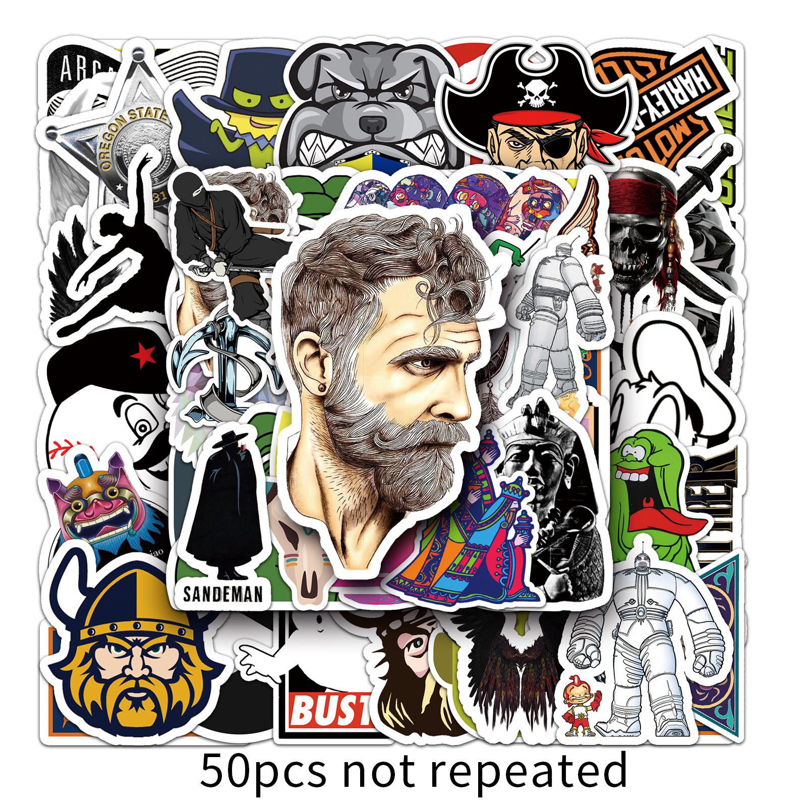 

50 Photos of Personalized Rock Graffiti Trendy Suitcase Laptop Scooter Mobile Phone Waterproof Decorative Stickers