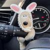Decoração de embreagem de cachorrinho de pelúcia, limpador de para-brisa de carro, interruptor de seta, decoração, cachorro fofo, laço, boneca de limpador de para-brisa de carro, acessórios de interior