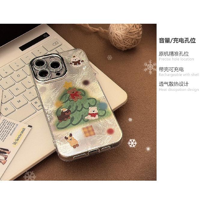 Suitable for Apple 16 Phone Case, 17 Pro Max Snowman Christmas Tree, iPhone 14 Autumn and Winter Cartoon, 13 Lens Film Hard Case