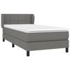 3126222 vidaXL Lit à sommier tapissier avec matelas Gris foncé 100x200cm Tissu