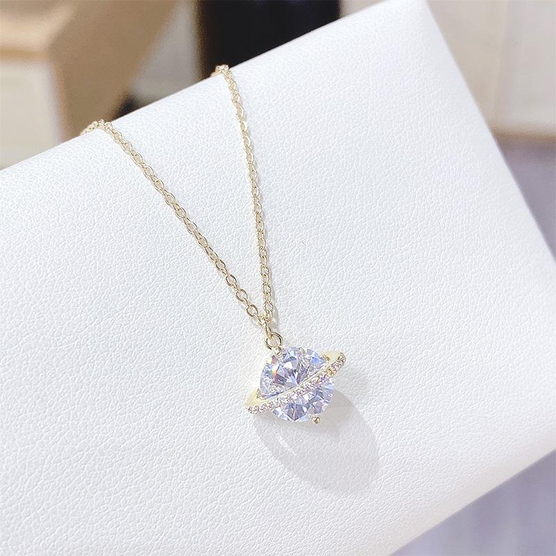 Necklaces for Women Korean Fashion Sexy Female Clavicle Chain Jewelry Saturn Planet Chain