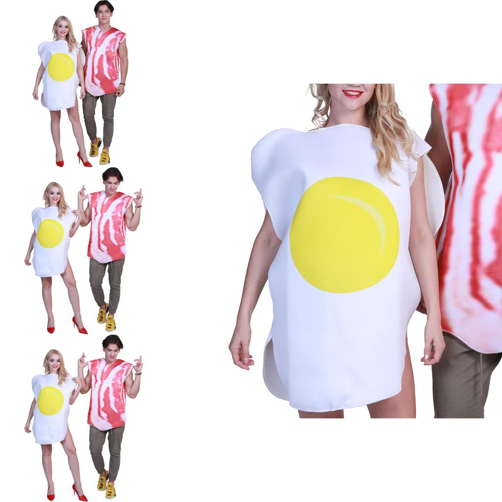 Halloween Eggs Bacon Couple Costume Set With Composite Material For Cosplay And Stage Performance
