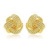 [Naot Jewelry] Gold Earrings, Non-Pierced Earrings, 18K (Gift Box Included), Single Stone, Braided Design [Diameter 1cm], Women's Twist Gold Earring