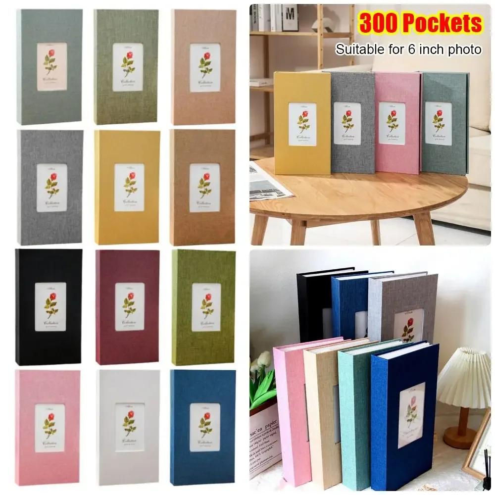 1Pcs New 300 Pockets Linen Photo Album Slip-in Interleaf Type 6 Inch Photo Storage Book Picture Albums for 4x6cm 6inch Photo