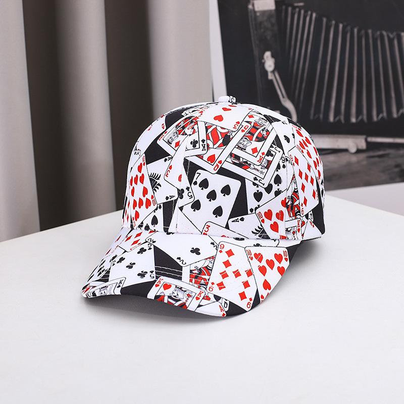Summer Autumn Unisex Trend Print Poker Chain Letter Element Baseball Cap For Men Women Street Outdoor Hip Hop Snapback Hat