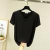 Women's Short-Sleeve Modal V-Neck White Ice Silk Loose T-Shirt