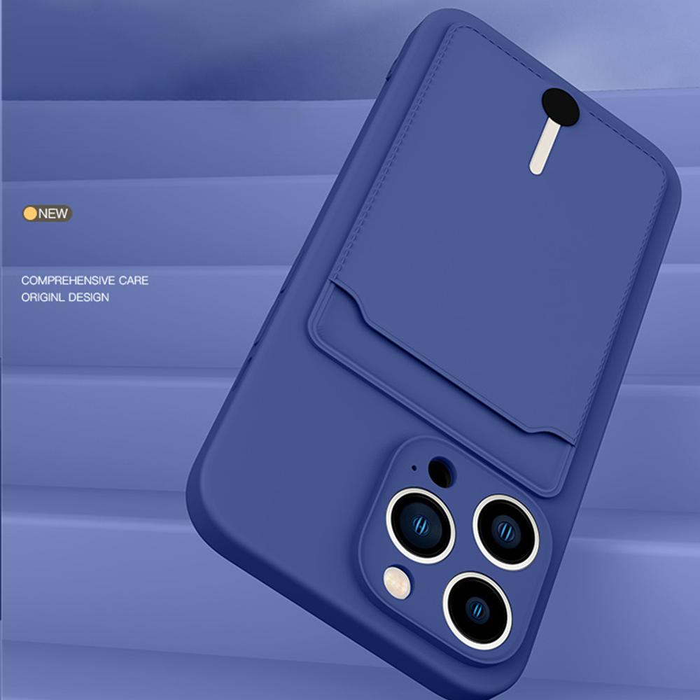 Push Card Slot Wallet Matte Silicone Phone Case For iPhone 16 14 15 Plus 13 12 17 Pro Max X XR XS 7 8 Shockproof Soft Back Cover