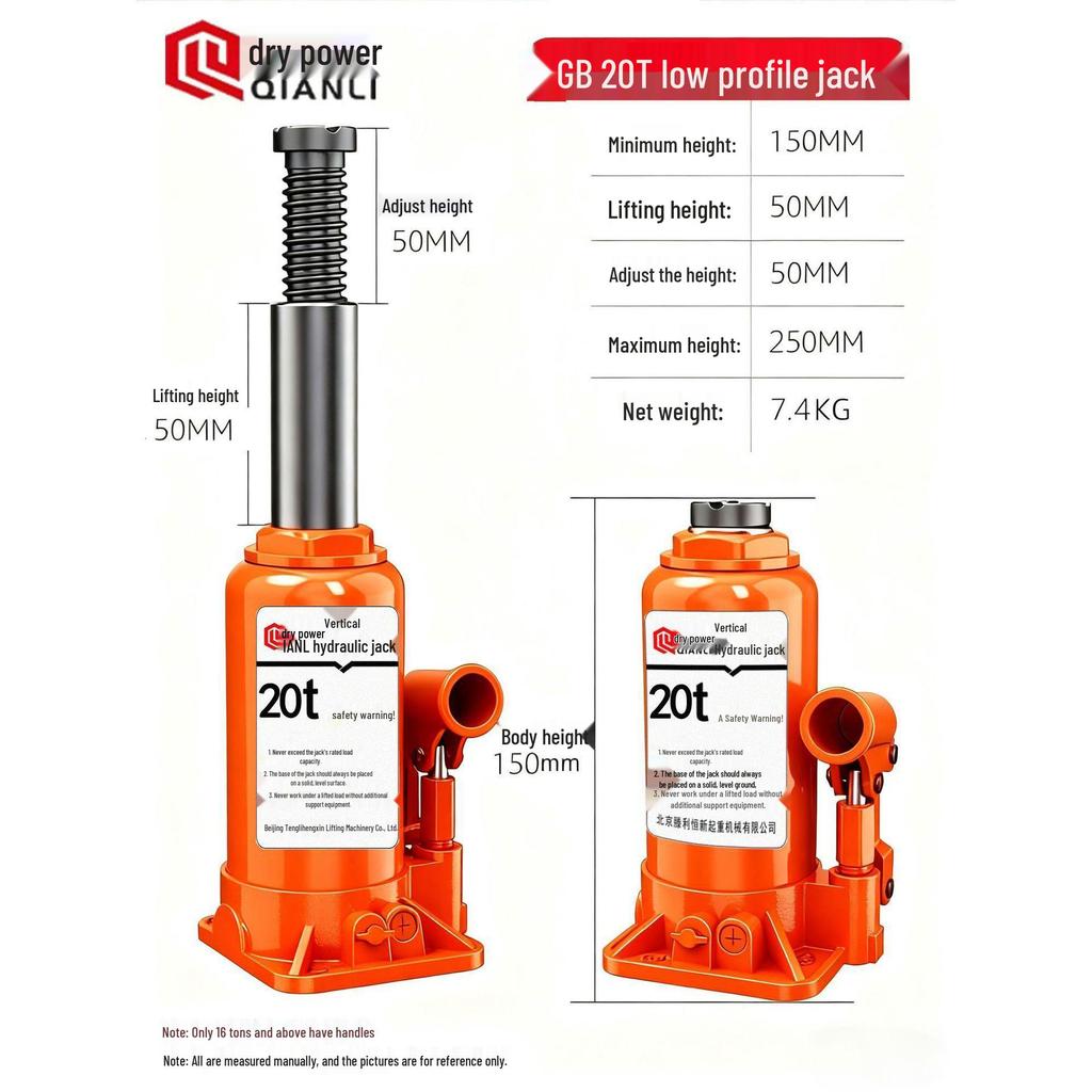 Low-Profile Hydraulic Jack with Safety Valve for Cars and Off-Road Use