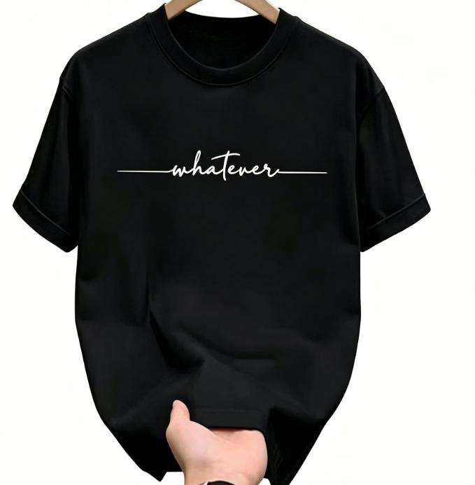 Unisexs Summer Cotton Fashionable Casual Sports Loose Plus Size Simple Letter Printed Round Neck Short Sleeved Tshirt Topmild