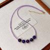 2025 new natural amethyst full bead necklace collarbone chain natal year transfer bead purple