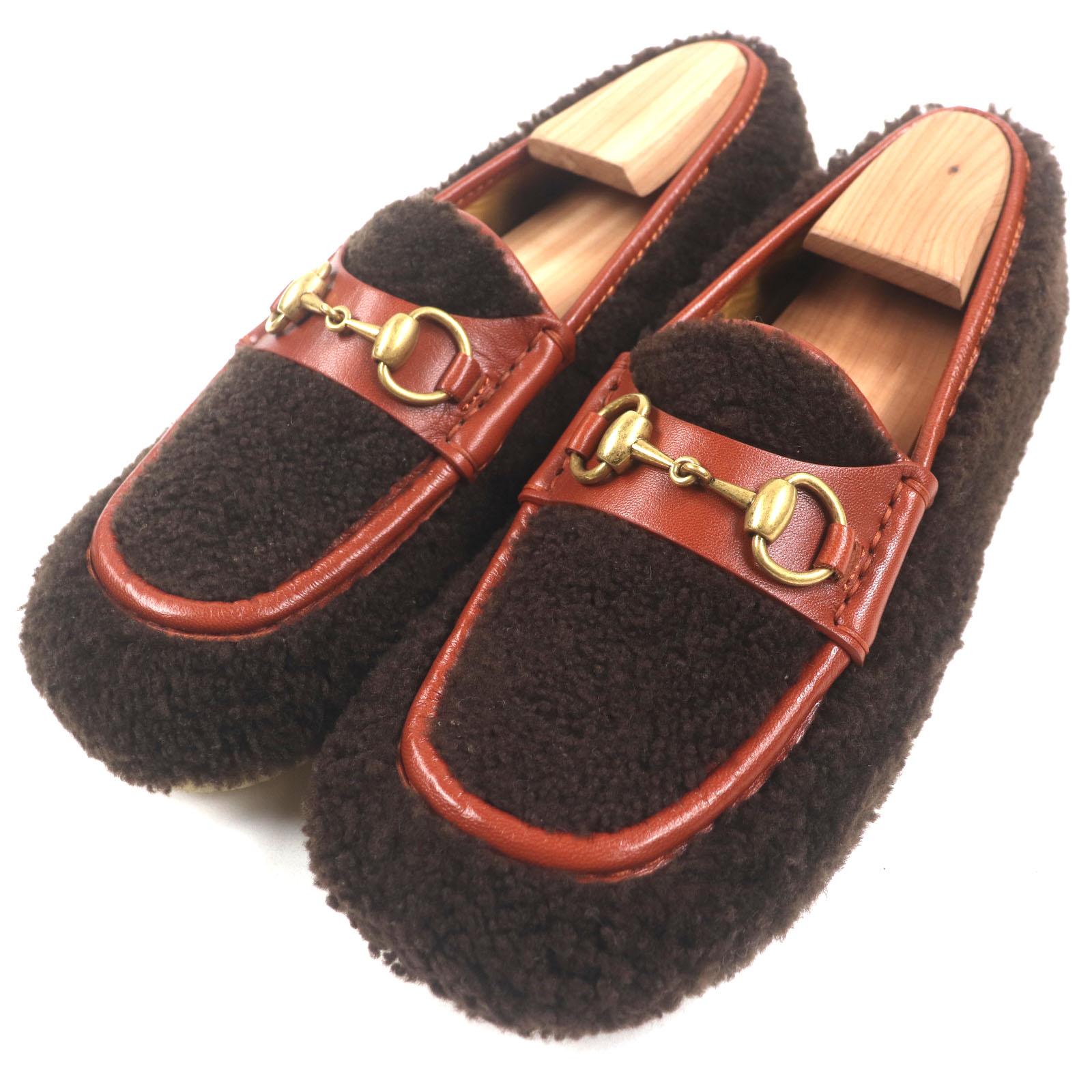 

GUCCI loafers Horsebit Moccasin U-Tip Slip-On Brown Bore mens 6 716017 Used