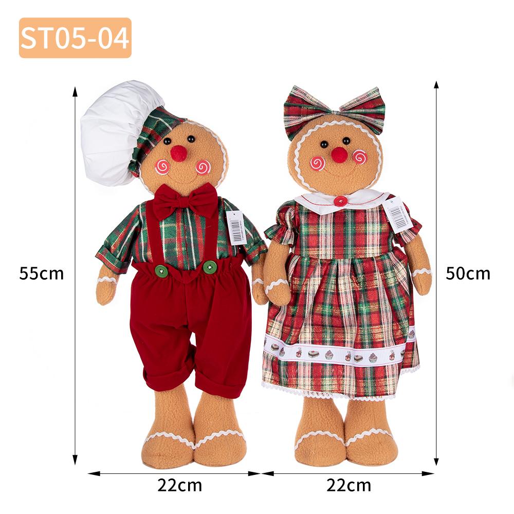 

Новая рождественская телескопическая кукла-пряничный человечек, милый поварской колпак, пряничный человечек, стоящий как самодельное рождественское украшение для окна