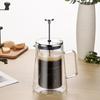 Double-layer Coffee Pot Glass French Press Pot with Filter Screen Heat-resistant and Thermal Insulation Coffee Utensils Household Filter Sharing Pot