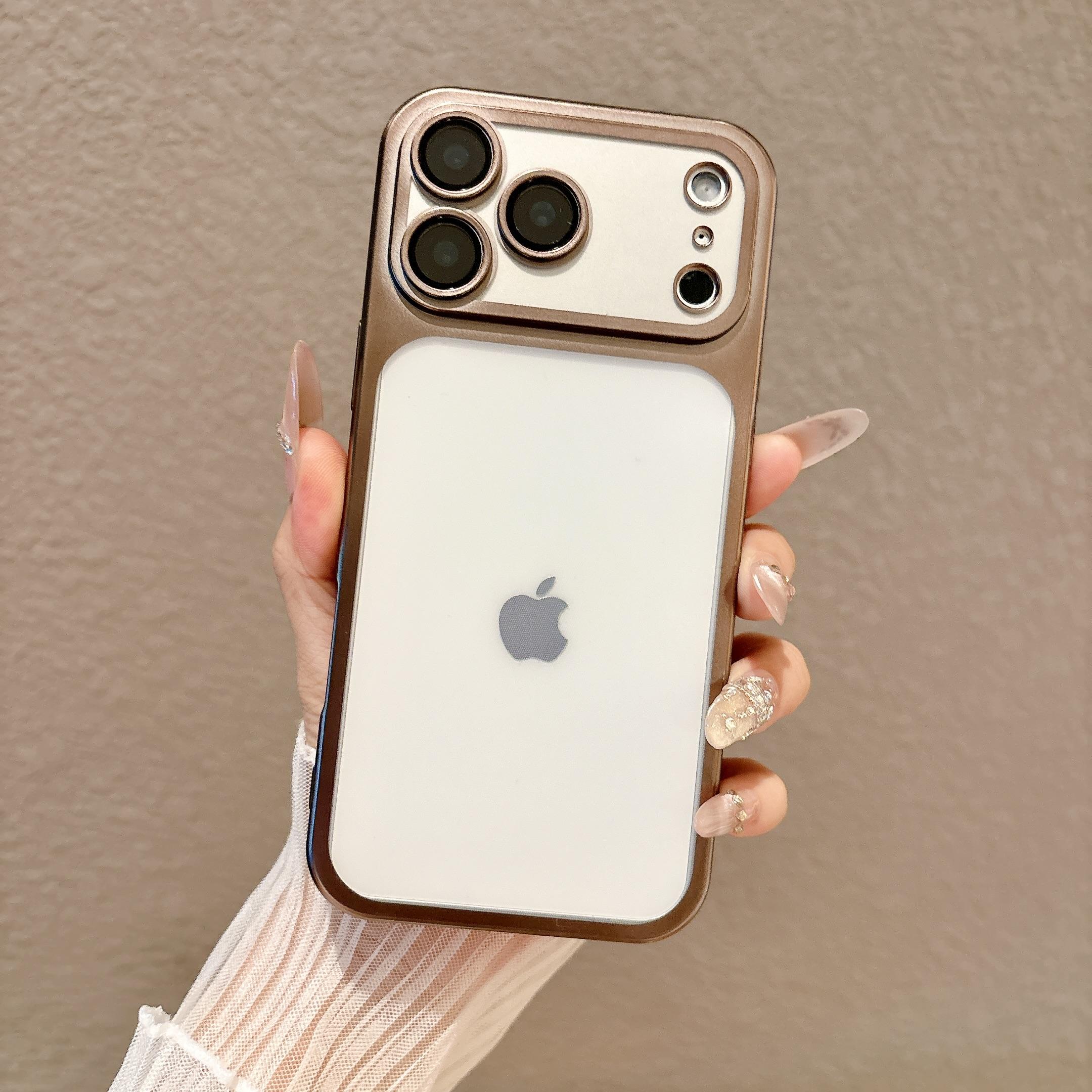 

Матовый Frosted TPU Ударопрочный Чехол-бампер на весь корпус для iPhone 17 16 15 14Pro Max 17 Pro Air Мягкая Защита Камеры Ультратонкий Чехол For iphone 17 ProMax золотой