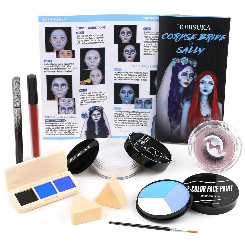 Gothic Makeup Set White Foundation Black Lipstick SFX Gothic Pre Single Corpse Bride & Sally SFX Makeup Kit 1 pcs