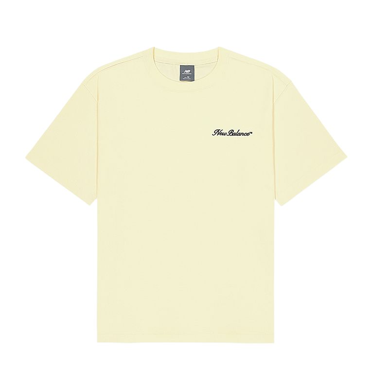 New Balance T Shirts Men s Light Yellow LYL Crew Neck Moderate NEF31351-LYL L