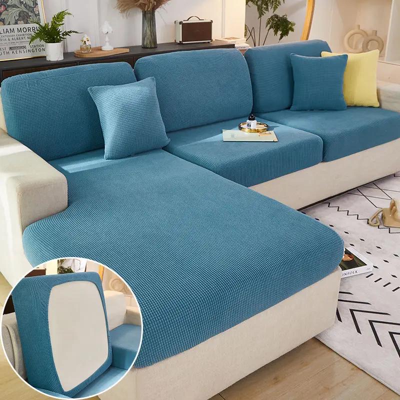 Stretch Spandex Sectional Sofa Cover Slipcovers for L-Shaped Couches Modern Living Room Protector Washable Removable Covers