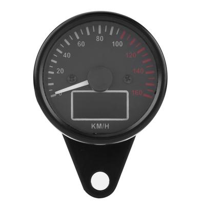 Universal 0 160KM H Motorcycle Digital LED LCD Speedometer Tachometer Speed Gauge Retro Black