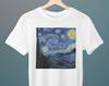 The Starry Night, Vincent Van Gogh Painting, Unisex T-Shirt, Art T-Shirt, Fine Art T-Shirt, Gift for Her, Gift for Him, Art Lover Gift