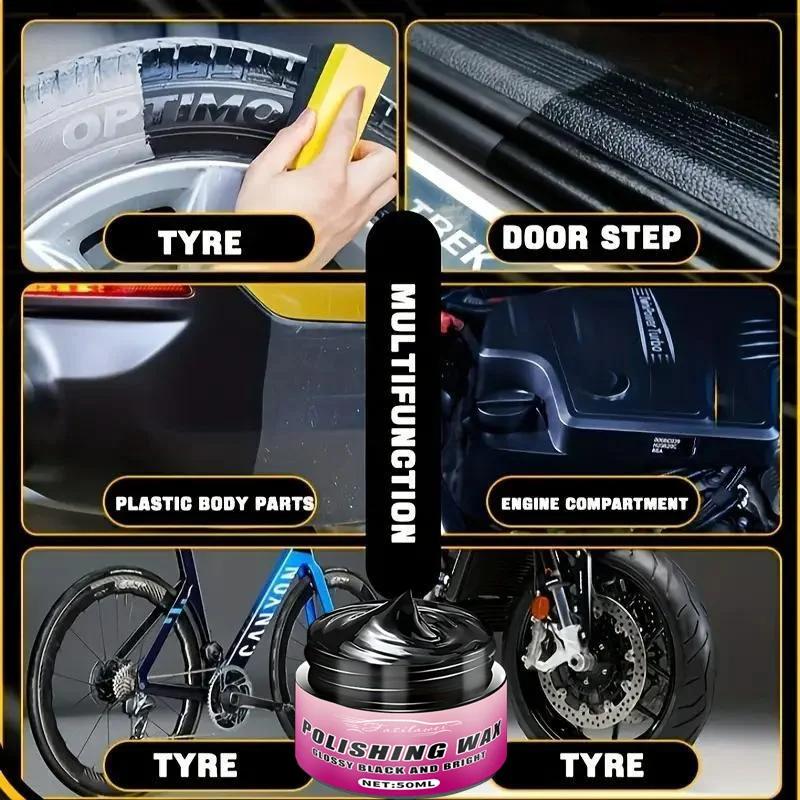 

High quality Wheel Shine Kit - Multi-Purpose Car Repair Kit with Black and Glossy Tire Protector, Yellowing Restoration, Nano 50 ML