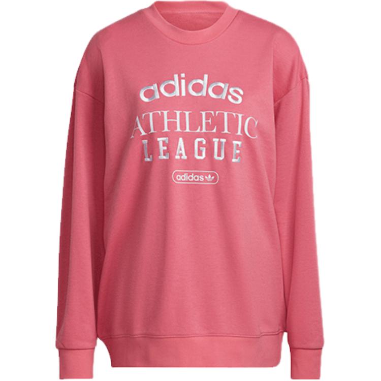Adidas Originals Sweatshirts Women s Rose Red Crew Neck Moderate Regular HL0049 32
