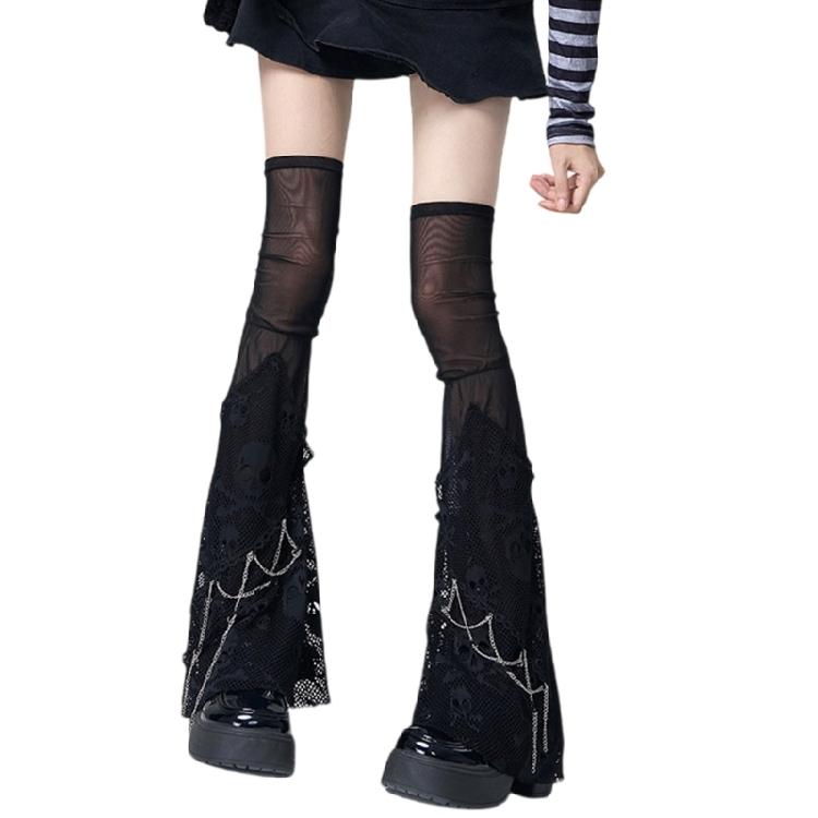 Summer Thin Leg Warmers Thigh High Socks Sheer Mesh Long Leg Socks Fashion Lolitas Leg Sleeves Boot Cuffs for Womens 1