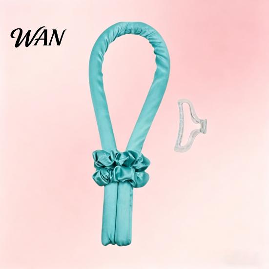 Curling Rod with Scrunchie No Heat Hair Headband 2 Scrunchies Claw Clip Overnight Sleeping Women Curler Silk Ribbon Long Curls Roller Styling