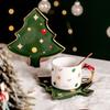 Creative Santa Claus Coffee Cup and Saucer Christmas Tree Ceramic Mug Exquisite Afternoon Tea and Flower Tea Coffee Cup Gift New