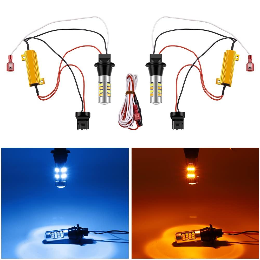 X-STYLE T20 7440 Turn Signal Position Kit, 12 V, Amber + Ice Blue, 2