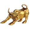 A84E-2X Feng Shui Fortune Brass Bull Statue, Sculpture Home Decoration Golden Copper Bull Represents Good Luck Of Career